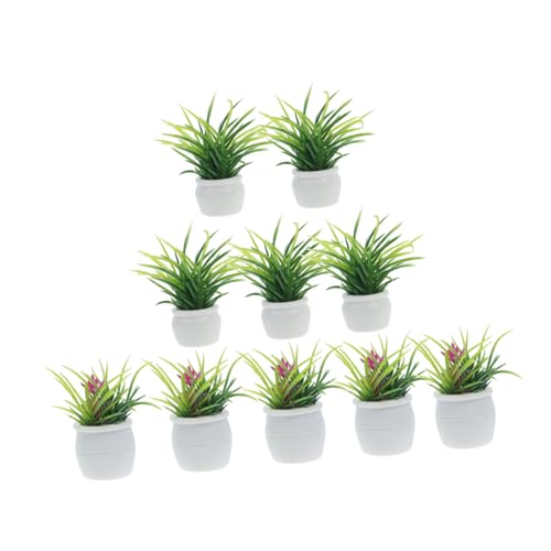 NAMOARLY 10Stücke Miniaturpflanzen für Puppenhaus Realistische Topfpflanzen und Garten Dekoration Zubehör für DIY Projekte und Miniaturwelten von NAMOARLY