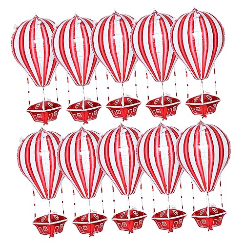NAMOARLY 10st Geburtstag Luftballons Dekoration Led-ballonlichter Perlenballons Ballonstäbchen Partyballons Ballonbogen-kit Pinkfarbene Luftballons Grad Ballons Rot Aluminiumfolie von NAMOARLY