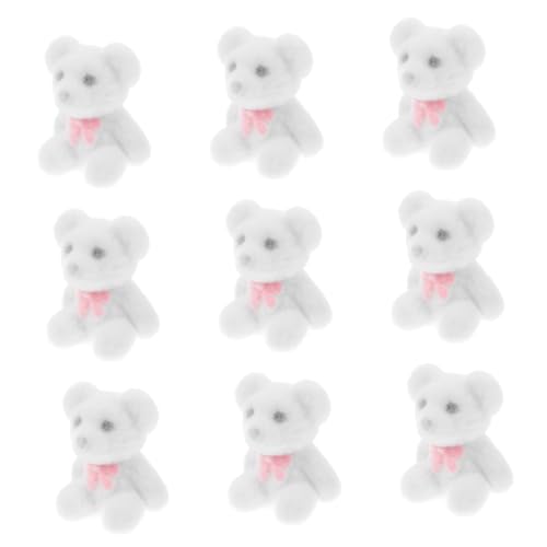 NAMOARLY 10st Mini-bärpuppe Mini-frösche Dekorationen Plüschtiere Kleine Bären Webstuhl Tragen -stofftier Gewichtete Kuscheltiere Valentinstag Kuscheltiere Miniatur Aufdecken PVC Weiß von NAMOARLY