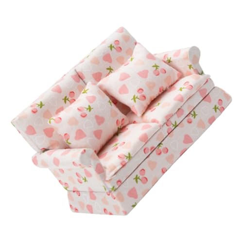 NAMOARLY Puppenhaus Sofa 12 Dollhouse Sofa Modell Mit Herz Design Adorable Mini Sofa Dekoration Für Und Puppenliebhaber Ideal Als Und Einrichtung Miniatur Puppenhaus von NAMOARLY