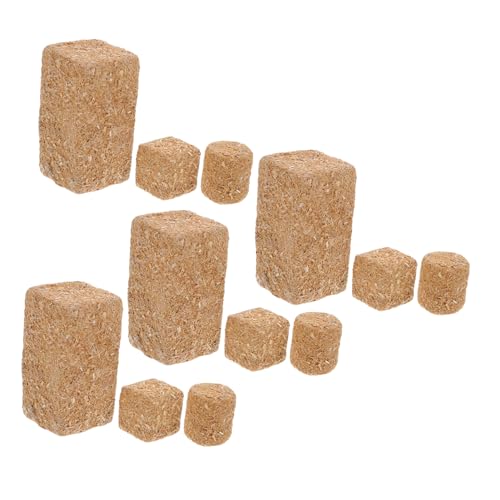 NAMOARLY 12 Stück Heuhaufen-Modell Faux Heuhaufendekorationen Gefälschte Heuballen Puppenhaus-Bauernhof-Dekoration Gefälschter Heuballen Künstliche Heuballen Holz Light Brown von NAMOARLY