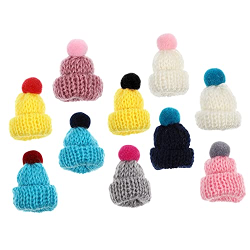 NAMOARLY 12 Stück Teiliges Miniatur Wollmützen aus Gestricktem Garn Farblich Gemischt Zarte DIY Puppenhüte für Bastelprojekte Dekorative und Vielseitige Kleine Mützen als Zufällige Farbe von NAMOARLY