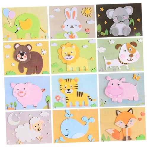 NAMOARLY 12Blätter Tierpuzzle Aufkleber Eva Tieraufkleber für Kreatives Handwerkskit Feinmotorik und Lernspielzeug für Jungen und DIY Puzzle NAMOARLY 12Blätter Tierpuzzle Aufkleber Eva Tieraufkleber für Kreatives Handwerkskit Feinmotorik und Lernspielzeug für Jungen und DIY Puzzle von NAMOARLY