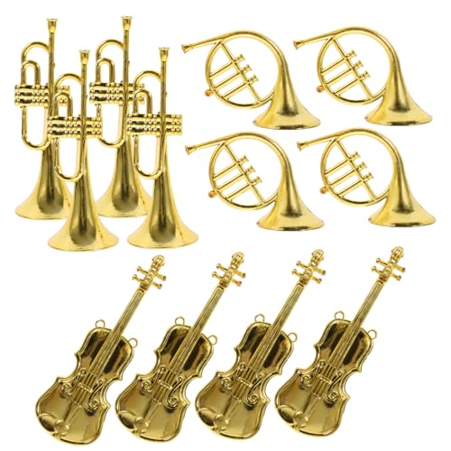 NAMOARLY 12St Dekorationen für Musikinstrumente Mini-Geigenhorn-Trompetenmodell Mini-Hängeinstrumente-Anhänger Modelle Miniaturen für Weihnachten Miniaturinstrumentendekor klein Zubehör Abs von NAMOARLY