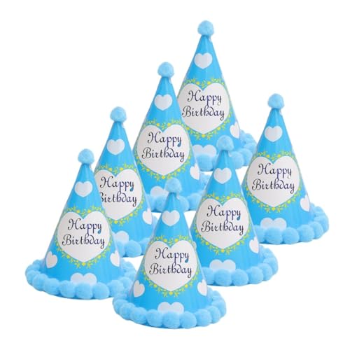 NAMOARLY 12St Kappen Kuchen Hut Partyhüte für Kinder Kegelhüte für Geburtstagsfeiern Kuchengeburtstagsfeierhüte Perlmutt Partyhut Lipgloss Bommel Baby Hut von NAMOARLY