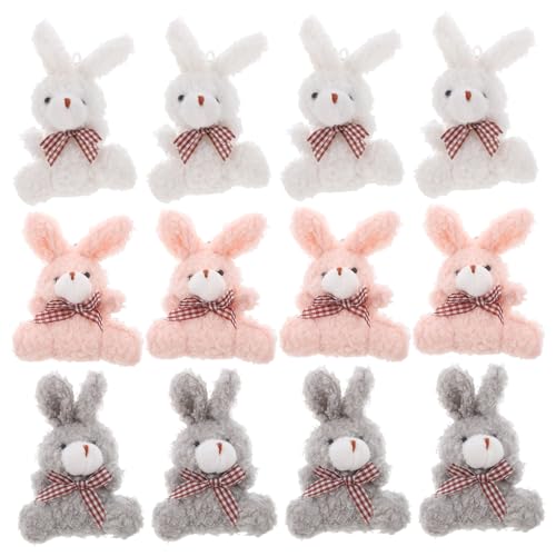 NAMOARLY 12Stücke Plüsch Kaninchen Schlüsselanhänger Niedliche Cartoon Hase Schlüsselketten Fluffy Tier Anhänger Für Taschen Rucksäcke Und Farben Zufällig von NAMOARLY