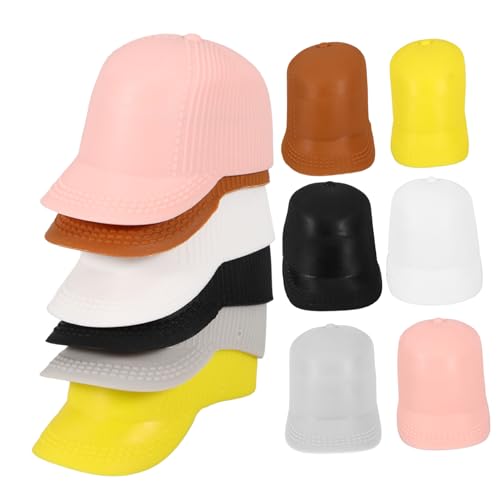 NAMOARLY 12st Mini-hüte Austauschbarer Hut Transporter Abs Air-Tag-Halter Sommerschlüsselkette Mütze Neon Karikatur Miniatur-schirmhut Schwimmt Figur Reisetasche Waschzubehör Stern Plastik von NAMOARLY