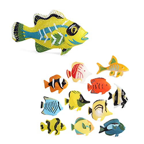 NAMOARLY 12st Modell Fisch Angelspielzeug Bausatz Seeaffen-kit Kinderspielzeug Hai- Künstlicher Fisch Tierisches Wal-badespielzeug Zubehör Für Aquarien Tank Möwe Boot PVC von NAMOARLY