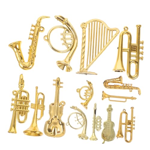 NAMOARLY 14 Teiliges Miniatur Musikinstrumente Set Aus Weihnachtsbaum Dekoration DIY Ornament Für Festlichkeiten Und Partys Mini Musik Instrumente Für Kreative Bastelprojekte von NAMOARLY