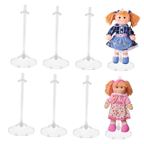 NAMOARLY 15 Stück Puppenständer Puppenhaus Miniaturen Zubehör Riser Anzeigen Puppenhalteständer Inhaber Puppenhalter Anzeigen Puppenunterstützung Actionfiguren-Display Plastik Transparent von NAMOARLY