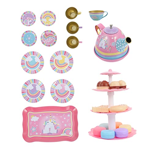 NAMOARLY 1Satz Einhorn Tee Set Teiliges Set Für Simulation Von Teeparty Spaß Mit Buntem Dessertturm Sicheres Material Für Kreatives Rollenspiel Für Hausspielzeug von NAMOARLY