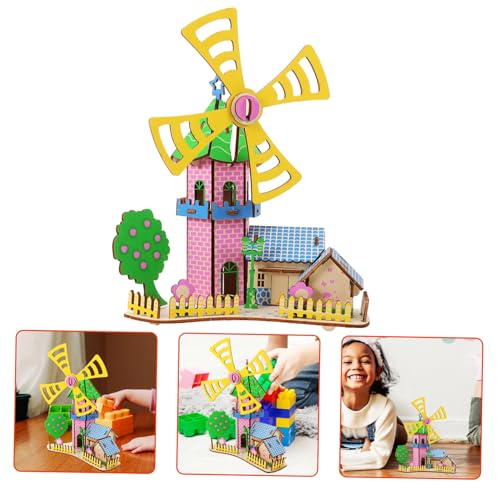 NAMOARLY 1Satz Puzzle DIY Windmühlen Modell Dekoratives Holzspielzeug Kreatives Bastelprojekt für Langlebig und Detailreich für Freunde NAMOARLY 1Satz Puzzle DIY Windmühlen Modell Dekoratives Holzspielzeug Kreatives Bastelprojekt für Langlebig und Detailreich für Freunde von NAMOARLY