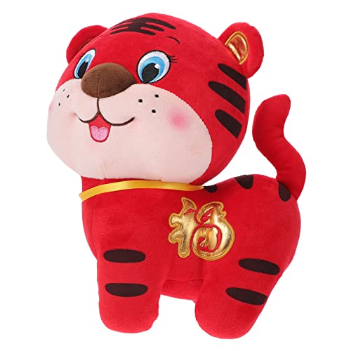 NAMOARLY 1Stk Tigerpuppe Plüschtier Glücksstatue Dekoration Schlafzimmer Bedroom Decor Mädchenspielzeug Spielzeuge Kinder Plüschpuppe Mädchen Spielzeug Glücklich Geschenk China rot von NAMOARLY