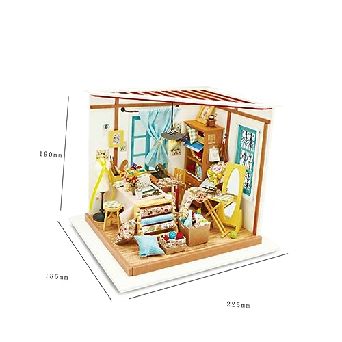 NAMOARLY 1Stk handgefertigtes Montage-heimwerkerhaus Spielzeug für Kinder kinderspielzeug hölzernes Miniaturhausmodell Miniaturen Modelle Spielset aus Holz kreatives DIY-Hausspielzeug von NAMOARLY
