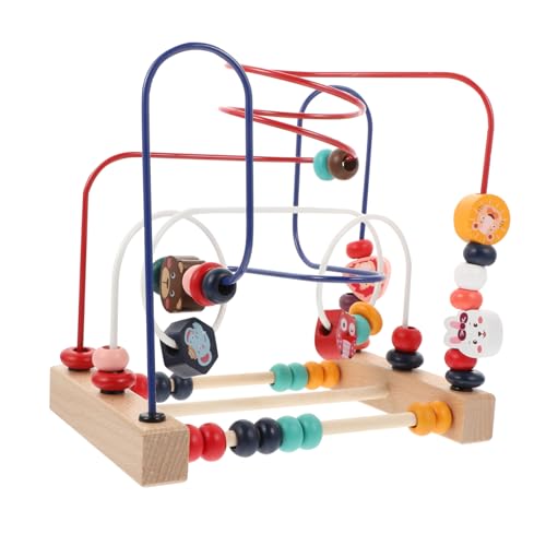 NAMOARLY 1Stück Holzperlen Labyrinth Kognitives Lernspielzeug Für Kleinkinder Ab Jahr Montessori Perlenmaze Für Motorik Und Konzentration Pädagogisches Holzspielzeug von NAMOARLY