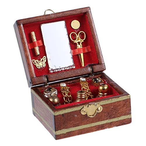 NAMOARLY 1stück Mini Schmuckkästchen Aus Vintage Schmuckbox Für Puppenhaus Deko Tragbare Miniatur Aufbewahrung Für Ringe Ohrringe Und Armbänder Hochwertige Verarbeitung Und von NAMOARLY