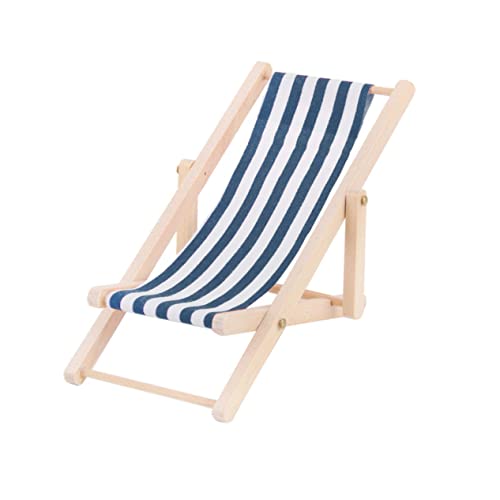 NAMOARLY 1Stück Mini Strandkorb Modell Miniatur Deko für Puppenhaus Blaues Recliner für DIY Mini und Hauszubehör von NAMOARLY
