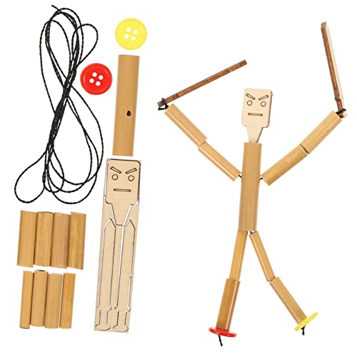 NAMOARLY 2 Sätze DIY Ziehpuppe handgemachter Puppenbausatz Tischpuppenspiele Marionetten-Kit kindergeburtstags mitgebsel familienspiele kinderspielzeug Bambushandwerk Interaktives von NAMOARLY
