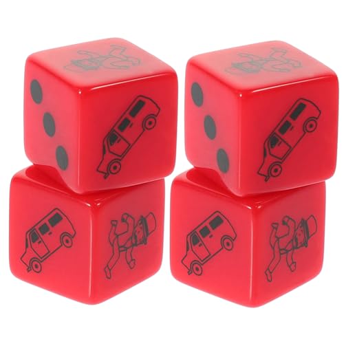 NAMOARLY 2 Satz - Schach Schwarz Würfelspiel Weiß spielwürfel spielewürfel Bar Spiele praktisches -Requisit Punktwürfel mit runden Ecken Plastik rot von NAMOARLY