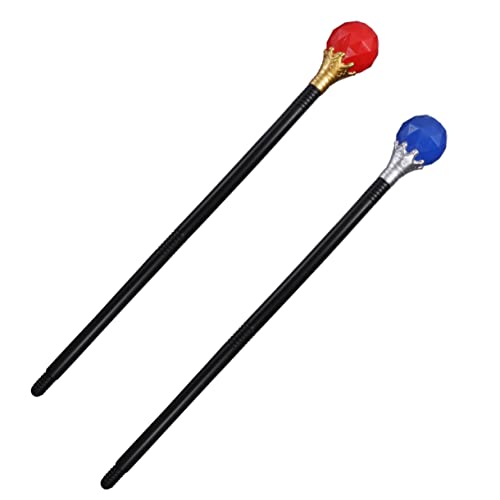 NAMOARLY 2 Stück Cosplay-Stock Halloween Party Halloween karnevalskleidung Bühnenrequisiten Rollenspiel für Königin Bühnenstab Prop Party Zauberstab Plastik rot von NAMOARLY