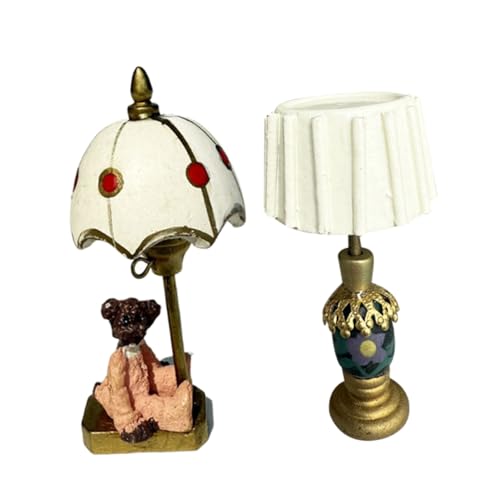 NAMOARLY 2 Stück Dollhouse Miniatur Tischlampe Realistische Puppenhaus Beleuchtung Kleine Nachttischlampe Dekorative Mini Lampe für Puppen Wohnzimmer Fotorequisite Sammler NAMOARLY 2 Stück Dollhouse Miniatur Tischlampe Realistische Puppenhaus Beleuchtung Kleine Nachttischlampe Dekorative Mini Lampe für Puppen Wohnzimmer Fotorequisite Sammler von NAMOARLY