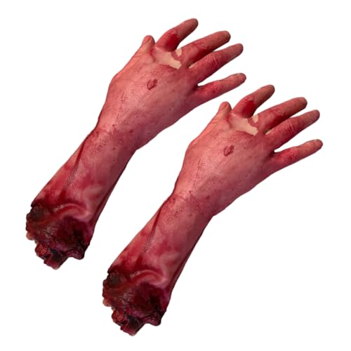 NAMOARLY 2er Set Abgehackte Hand Deko Für Halloween Blutige Zerbrochene Hände Für Gruselige Partydekoration Scherzartikel Und Horror Effekte Ideal Für Kreative Inszenierungen von NAMOARLY