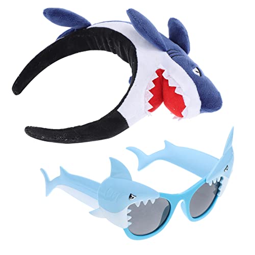 NAMOARLY 2 Stück Hai-Stirnband-Brille Hoop Shark Haigläser Halloween-Party-Dekoration Party-Accessoire für schnapsgläser Partystirnband Haiförmiges Stirnband Hai-Brille Plastik von NAMOARLY