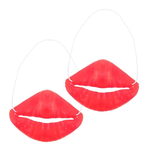 NAMOARLY 2er Set Halloween Dekoration Lustige Cartoon Rote Lippen Wurst Mund Requisiten Für Karneval Tanzpartys Und Festivals Perfekt Für Halloween Spaß von NAMOARLY