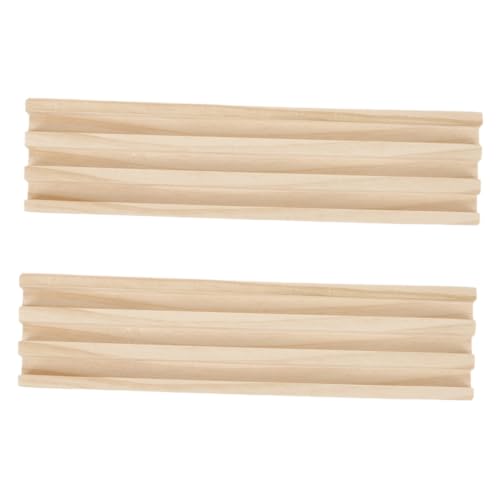 NAMOARLY 2 Stück Holz Domino Racks Reihige Domino Tabletts mit Rutschfester Basis Organizer für Dominosteine Mahjong und Mexican Train Brettspiele Stabiler Holzhalter für Kartenspiele von NAMOARLY