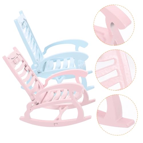 NAMOARLY Strandkörbe Strand Mini Puppenhaus Mini Schaukelstühle Für Puppenhaus Adorable Strandmöbel Im Set Pink & Zubehör Für Kreative Spielwelten von NAMOARLY