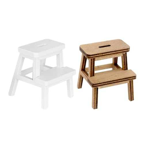 NAMOARLY Miniatursitz Hocker Für Puppenhaus Dekorative Mini Holzstühle Und Vintage Holzfarbe Für Puppenhausmöbel Und Zubehör von NAMOARLY
