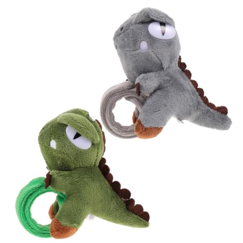 NAMOARLY 2 Stück Niedliches Dinosaurier Schnapparmband für Geburtstagsfeier Cartoon Plüsch Armband in Grün und Weiches Handgelenkschmuck für Party und Spielspaß von NAMOARLY