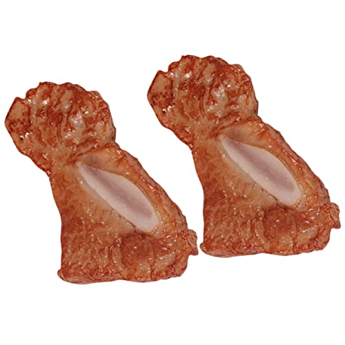NAMOARLY 2 Stück Simuliertes Steak Requisiten für die Steakfotografie Rippen Requisitenspielzeug Essen vorgeben Spielzeugnahrung Lebensmittelformmodell lustige Rippen PVC von NAMOARLY