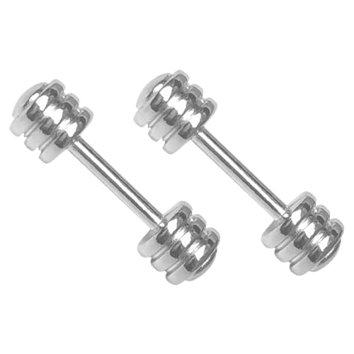 NAMOARLY 2 Stück Übung mit Metallhanteln für kinderspielzeug Toys geburtstagsmitgebsl Toys for Miniatur-Hantel-Ornament Mini-Sporthantel Mini-Hantel-Modell Silver von NAMOARLY