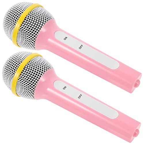 NAMOARLY 2 Stücke Simuliertes Mikrofon Karaoke Mikrofon Für Mikrofone Für Kleinkinder Drahtlose Mikrofone Kinderspielzeug Kindermikrofon Rosa Plastik von NAMOARLY
