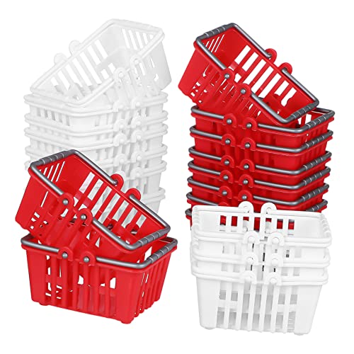 NAMOARLY 20 STK Simulation Mini-Shopping Einkaufskörbe Mini-Lebensmittelladen Miniwagen Dollhouse playmobile Spielzeugkörbe Miniaturkorb für kleines Modell Plastik von NAMOARLY
