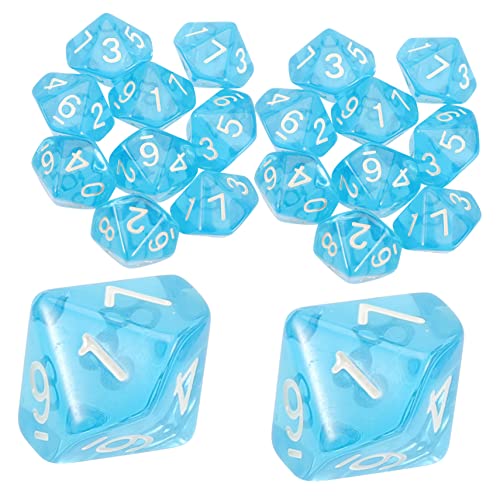 NAMOARLY 20 Stück 10 Würfel polyedrisch Spiel Acryl Blue von NAMOARLY