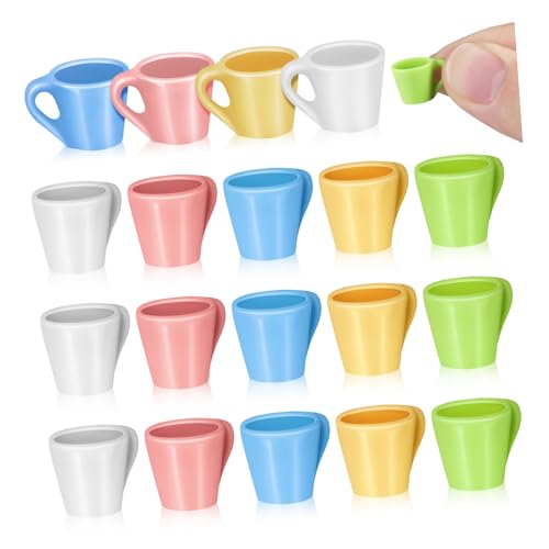 NAMOARLY 20 Stück Simulationspokal Miniaturbecher Wasser Tassen Minibecher für Puppen Miniaturlichter für Puppenhaus Mini-Kaffeetasse Mini-Tasse Mini-Trinkbecher Mini-Becher Harz von NAMOARLY
