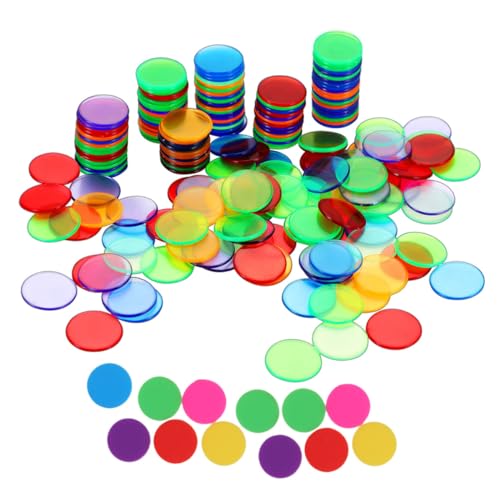 NAMOARLY 200Stücke Lernspielchips Für Zählerchips Für Bingo Spiele Wiederverwendbar Zum Lernen Und Zählen Vielseitige Farben Transparente von NAMOARLY