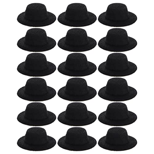 NAMOARLY 20St Mini-Hut Miniaturhut Zylinder-Aufkleber Minihüte basteln Mini-Strohhüte basteln Dolls for doll Hair formelle Mini-Hüte für Puppen Dress-up Mini formelle hüte Stoff Black von NAMOARLY