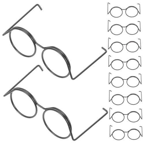 NAMOARLY Miniatur-puppenbrille 20 Stück Metalldrahtbrillen Für Puppen Anzieh-Requisiten Puppendekorationen Miniatur-Brillen-Requisiten von NAMOARLY