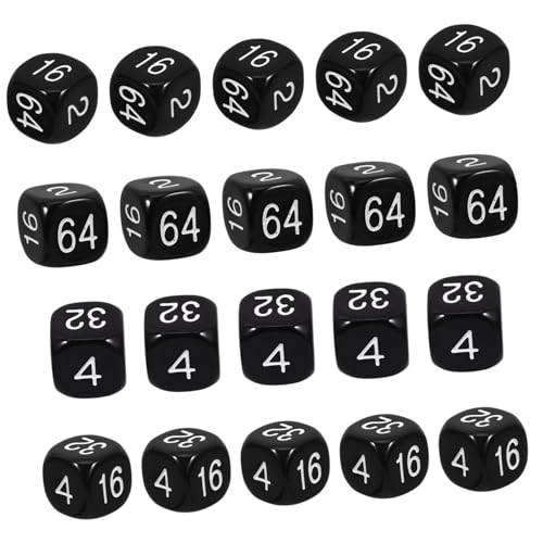 NAMOARLY 20St mehrere Würfel Würfeln Acryl-Würfel-Requisite Partyzubehör Acryl-Spielwürfel Würfelspielzeug aus Acryl Spielzeugwürfel Unterhaltungswürfel Spiel Würfel Requisitenwürfel Black von NAMOARLY