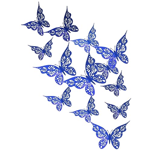 NAMOARLY 24st Schmetterling Wandtattoo Selbstklebende Wandaufkleber Dekorative Aufkleber Für Die Wand Dekorativer Wandaufkleber Schmetterlinge Wandkunst Dekorative Wandaufkleber Blue Papier von NAMOARLY