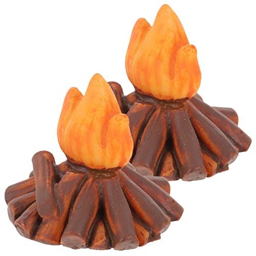 NAMOARLY 2St Feuerschmuck Mini-Hausverzierung Feuermodellverzierung Flamme Zubehör hühner kinderspielzeuge Mikro-Feuerdekor Lagerfeuer-Modell für die Landschaftsgestaltung Harz von NAMOARLY