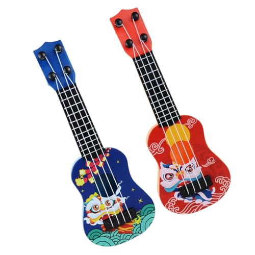 NAMOARLY 2St Mini-Gitarre Kinderspielzeug Mini-E-Gitarre Spielzeug Gitarre Spielzeuge Gitarren Spielzeuggitarre für Kleinkinder 1-3 kleine Gitarre Karikatur Ukulele Modell von NAMOARLY