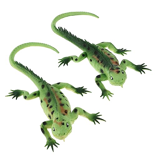 NAMOARLY 2Stücke Lebensechte Eidechsenfiguren Realistisches Lernspielzeug Für Pädagogisches Simulationsmodell Für Kreative Spielaktivitäten Für Garten Und Spielplatzdekoration von NAMOARLY