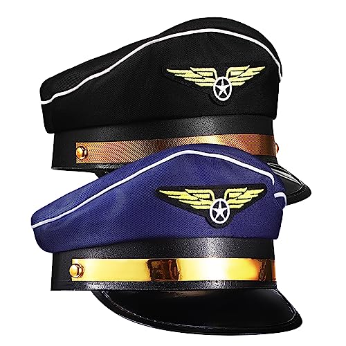 NAMOARLY 2er Set Stewardess Hüte Cosplay Kostü Kappen Für Flugbegleiterinnen Und Ideal Für Bühnenaufführungen Und Mottopartys NAMOARLY 2er Set Stewardess Hüte Cosplay Kostü Kappen Für Flugbegleiterinnen Und Ideal Für Bühnenaufführungen Und Mottopartys von NAMOARLY