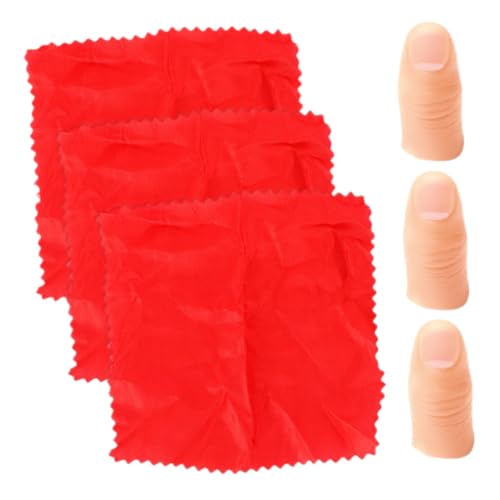 NAMOARLY 3 Sätze Lustiger Gefälschter Finger-Daumen-Spitzen-seidenschal-Trick-Requisiten, Bühnen-Performance-Requisiten von NAMOARLY