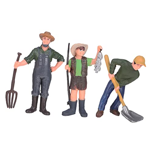 NAMOARLY 3 Stück Bauernhofpuppen Ornamente Landarbeiter Modell Landarbeiter Figur Landarbeiter Figuren Landarbeiter Figuren Landarbeiter Puppenhaus Requisiten Landarbeiter Aus von NAMOARLY