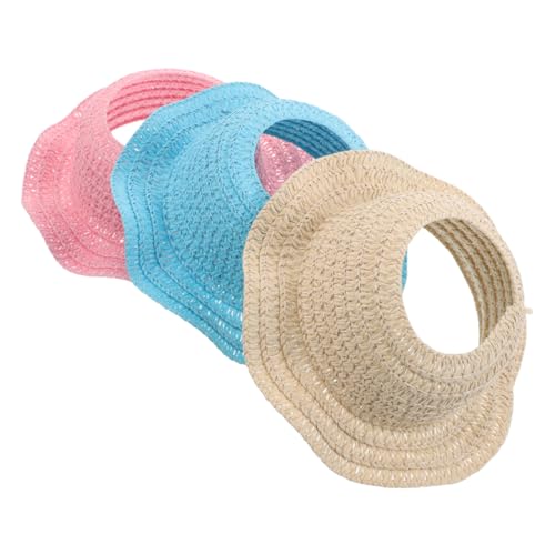 NAMOARLY 3 Stück Handgefertigte Häkel Stroh Hüte für Puppen Mini Strandhüte für Große Puppen Outfits Atmungsaktive und Stilvolle Accessoires für DIY Projekte von NAMOARLY